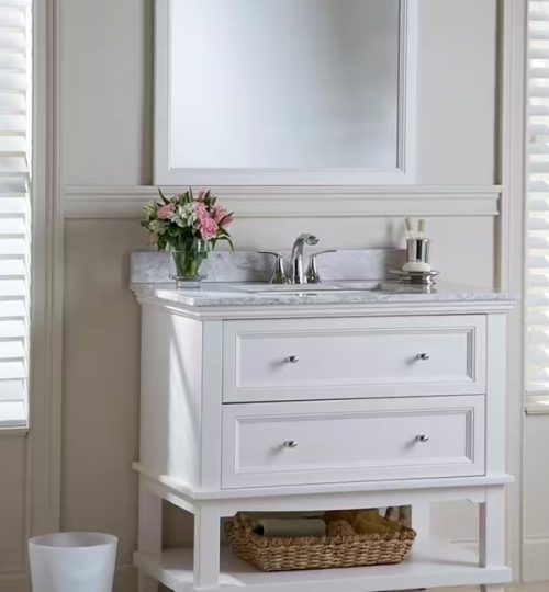 Nordic Cream Vanity – Soft Light for Rent-Room Glow